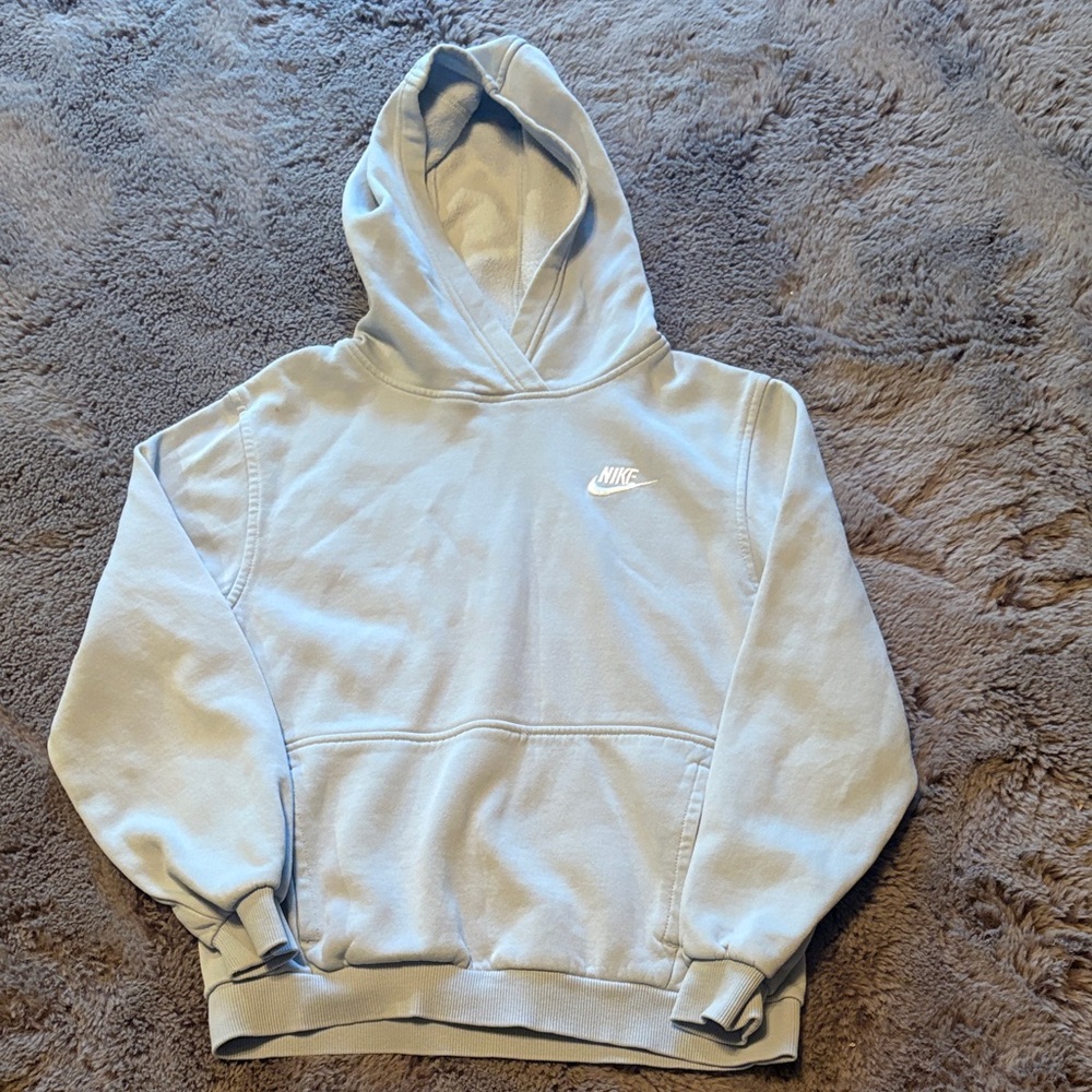 Nike Kids Light Blue Hoodie Sweatshirt - Picture 1 of 2